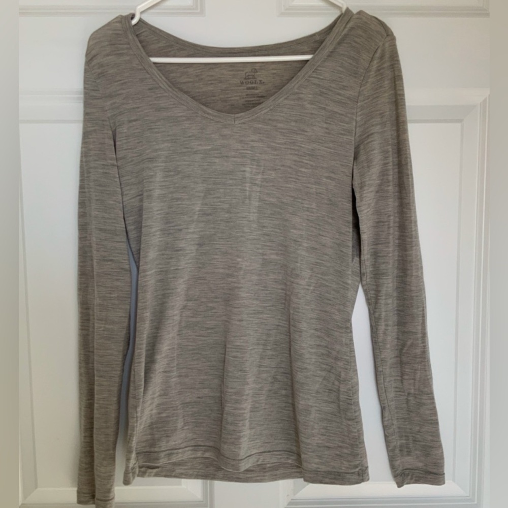 Woolx gray Layla merino wool long sleeve top small